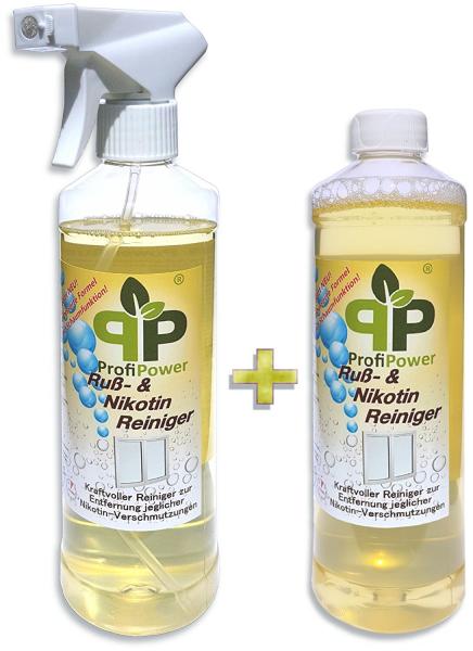 Russ- & Nikotinreiniger 2 x 500ml - Nikotinlöser - Nikotinentferner - Russ- Allzweckreiniger - Reinigungsmittel- Kunststoffreiniger